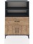 Hyperion Dolap 2 Raflı Tek Çekmeceli 2 Kapaklı 88X44X134 Antrasit-Çam 1