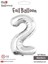 2 Rakam Gümüş Folyo Balon 34" 1