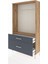 Arges Dolap Tek Raflı 2 Çekmeceli Tek Askılı 88X30X163 Çam-Antrasit 4