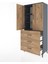 Hyperion Dolap 3 Raflı 3 Çekmeceli 2 Kapaklı 88X44X195 Antrasit-Çam 4