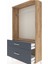 Arges Dolap Tek Raflı 2 Çekmeceli Tek Askılı 88X30X163 Çam-Antrasit 5