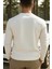 Erkek Mevsimlik Salaş Uzun Kol Beyaz Sweatshirt 5