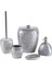 Sedef Gri Polirezin 5 Parça Banyo Aksesuar Seti 1
