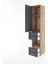 Hyperion Dolap 3 Raflı 4 Çekmeceli Tek Askılı 44X44X221 Çam-Antrasit 4