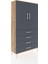 Arges Dolap 3 Raflı 4 Çekmeceli 2 Kapaklı 88X30X163 Çam-Antrasit 2