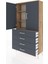 Arges Dolap 3 Raflı 4 Çekmeceli 2 Kapaklı 88X30X163 Çam-Antrasit 4