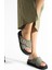 Tekstil-Nappa Hafif Comfort Kadın Haki Terlik 25Y-1484 2