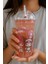 Kuromi Temalı Pembe Suluk Pipetli Buzlu Cam Görünümlü 450 ml Çift Katman Mika Su Şişesi 2647 Pembe 1