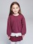 Yeni Sezon Bisiklet Yaka Çiçek Aplikeli Kız Çocuk Sweatshirt 1