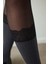 Siyah Ribbed Lace Külotlu Çorap 5