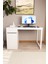 Beyaz 60X120 cm Çalışma Masası, Bilgisayar Masası, Ofis Masası Çekmeceli, Dolaplı, Raflı 4