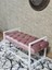 Beyaz Boyalı Metal 80 cm Puf Bench - Antre Puf - Hol Bench - Puf - Oturak - Bench Pembe Renk 90 x 45 Boyut/ebat 4