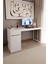 Beyaz 140X60 cm Çalışma Masası, Bilgisayar Masası, Ofis Masası Çekmeceli, Dolaplı, Raflı 5