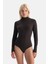 Koyu Kahve 5018KC Modal Kaşmir Uzun Kollu Balıkçı Yaka Bodysuıt 4