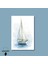 Tekli Dikey Kanvas Tablo Mavi Deniz ve Yelkenli Illüstrasyonu 3