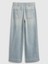 Kız Çocuk Açık Mavi High Rise Wide-Leg Ankle Jean Pantolon 5