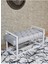 Beyaz Boyalı Metal 80 cm Puf Bench - Antre Puf - Hol Bench - Puf - Oturak - Bench Gri Renk 90 x 45 Boyut/ebat 1