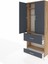 Arges Dolap 3 Raflı 2 Çekmeceli Tek Askılı 88X30X221 Çam-Antrasit 4