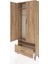 Arges Dolap 3 Raflı Tek Çekmeceli Tek Askılı 88X30X221 Çam-Çam 4