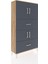 Arges Dolap 3 Raflı 2 Çekmeceli 4 Kapaklı 88X30X163 Çam-Antrasit 2