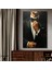 Tekli Dikey Kanvas Tablo Takım Elbiseli Papyonlı Erkek Silüeti 1