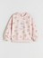 Yeni Sezon Bisiklet Yaka Kalp Baskılı Kız Çocuk Sweatshirt 1