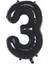 Folyo Balon 3 Rakamı Helyum Balon 76 cm Siyah Renk - 3 Yaş Balonu - 3 Yaş Balon -3 Rakam Balon 1