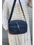 Kadın Krinkıl Çapraz Askılı Omuz Çantası Lacivert Düz Desenli 3