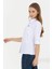Kadın Gömlek Düz Desen Beyaz Renk Slim Fit Uzun Kol Klasik 2