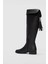 Mona Püskül Detaylı Kadın Diz Üstü Çizme-Siyah 3