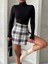 Iki Düğmeli Şort Ch Kumaş Etek Ekoseli Siyahbeyaz H26414 5