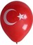 23 Nisan Türk Bayrağı Baskılı Ay Yıldız Kırmızı Beyaz Balon 12 Inç 30 cm Milli Bayram Süsü 50 Adet 3