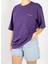 Unisex Oversize Yokohama Mor Grafik Tişört 3