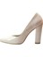 1201 Ten & Pudra Kalın Topuklu Kadın Abiye Stiletto Ayakkabı 3