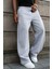 Baggy Bol Kesim Ayarlanabilir Paçalı Unisex Eşofman Altı Gri / Siyah / Antrasit 4