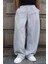 Baggy Bol Kesim Ayarlanabilir Paçalı Unisex Eşofman Altı Gri / Siyah / Antrasit 5