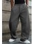 Baggy Bol Kesim Ayarlanabilir Paçalı Unisex Eşofman Altı Gri / Siyah / Antrasit 1
