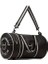 Silindir Sporcu Fitness Çantası Siyah Suni Deri Omuz Askılı Orta Boy Düz Desen 1