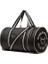 Silindir Sporcu Fitness Çantası Siyah Suni Deri Omuz Askılı Orta Boy Düz Desen 2