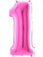 1 Rakamı Pembe Folyo Balon 16 Inch 40 cm 1