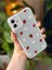 Iphone 11 Uyumlu (Köşeli - 12 Görünümlü )Şeffaf Çilek Baskı Desenli Silikon Kılıf 3