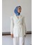 Bel Bağlamalı Blazer Ceket Beyaz 6