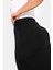 Büyük Beden Beli Lastikli Rahat Kalıp Cepsiz Streç Uzun Etek 160038 4