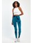Kadın Spor Tayt Dikişsiz Tasarım Batik Desen Uzun Mavi Renk Slim Fit 5
