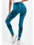 Kadın Spor Tayt Dikişsiz Tasarım Batik Desen Uzun Mavi Renk Slim Fit 7