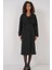 5936 Kruvaze Yaka Trençkot - Siyah 2