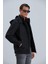 Erkek Siyah Mont Kapüşonlu Erkek Softshell Mont 3
