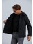Erkek Siyah Mont Kapüşonlu Erkek Softshell Mont 5