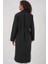 5938 Kruvaze Yaka Trençkot - Siyah 6