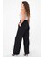 Kadın Siyah Çift Düğmeli Palazzo Pantolon 5